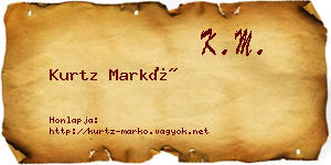 Kurtz Markó névjegykártya
